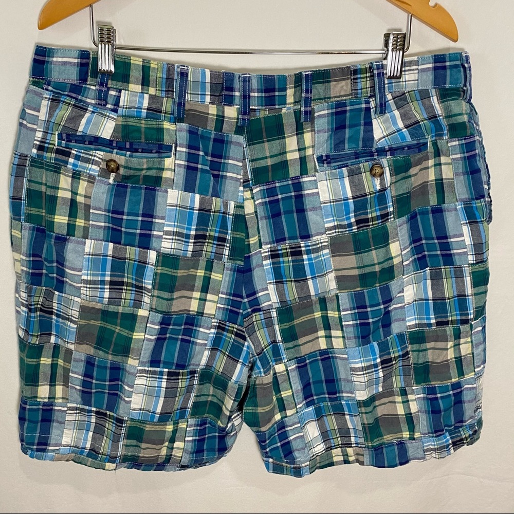 Patchwork Plaid Flat Front Golf Beach Casual Prep… - image 2